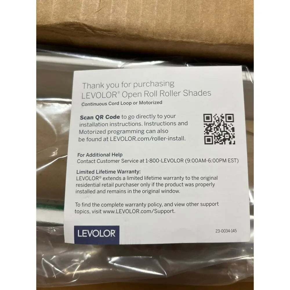 Levolor Roller Shades 32’ Cream/Warm White